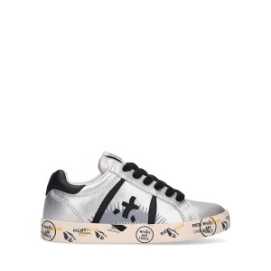 Premiata Andy 9335B Leather Laced Sneakers Kinderen Silver/Black | NL23146
